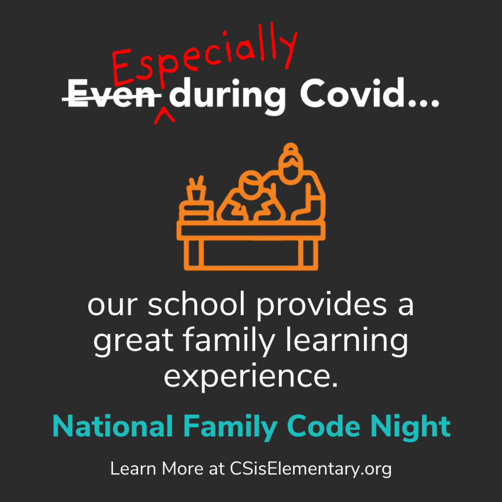 Especially during Covid..Our school provides a great family learning experience. National Family Code Night image