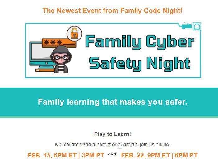 Family Cyber Safety  Night Banner