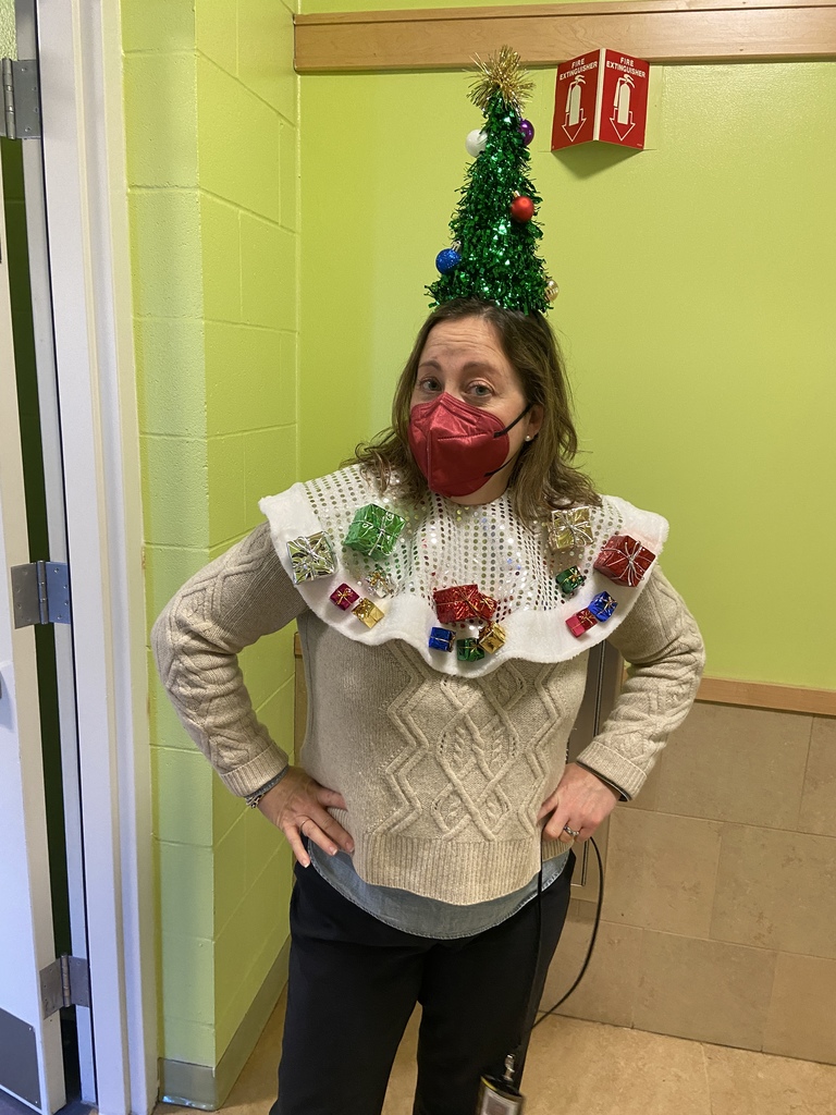 ugly sweater staff member